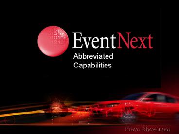 EventNext Capabilities Presentation