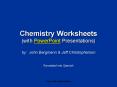 Chemistry Worksheets with PowerPoint Presentations